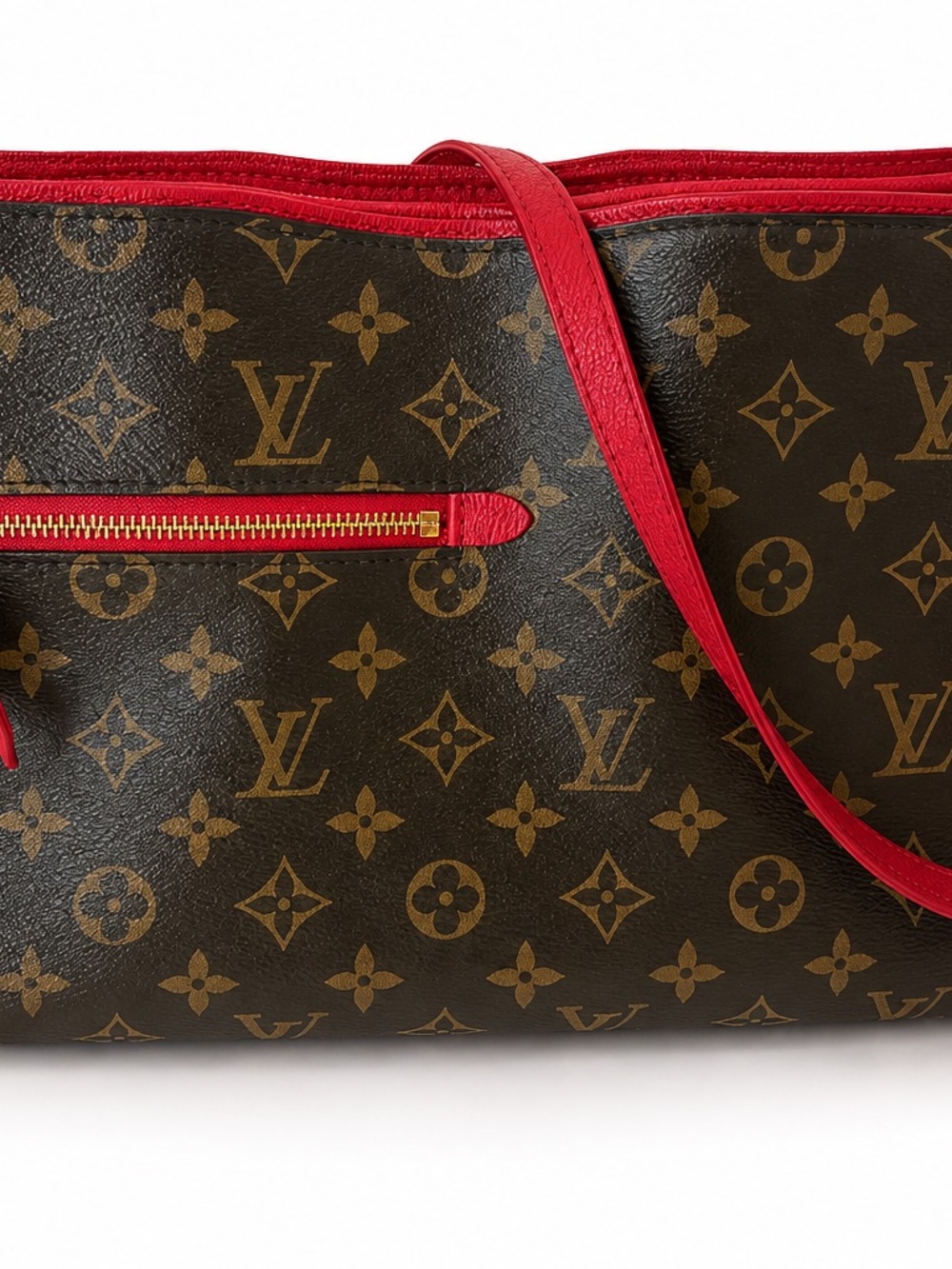 Louis Vuitton Monogram popincourt PM 2 with Red Trim